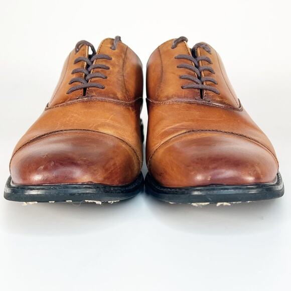 Aston Grey Saumon Leather Oxford Dress Shoes Tan Cognac Brown Men 8 main image 12